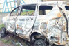 Mangaluru: Car catches fire after hitting electric pole to avoid dog